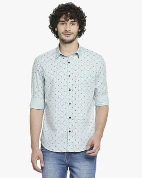 printed shirt with patch pocket