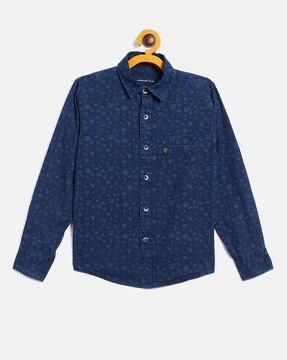 printed shirt with patch pocket