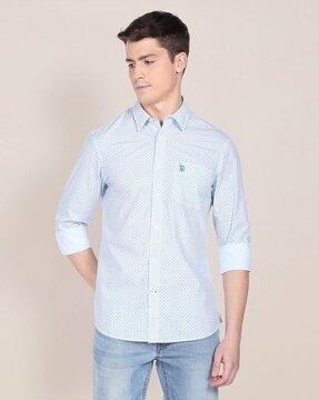 printed shirt with patch pocket