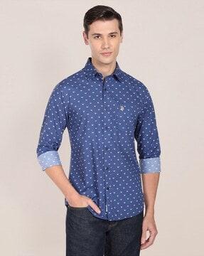 printed shirt with patch pocket