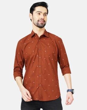 printed shirt with patch pocket