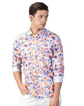 printed shirt with patch pocket