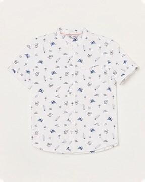 printed shirt with patch pocket