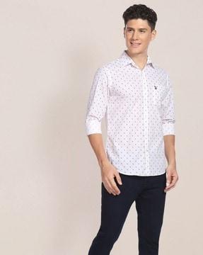 printed shirt with patch pocket