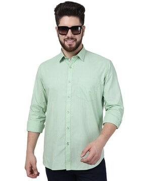 printed shirt with patch pocket