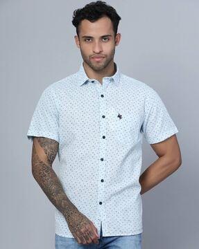 printed shirt with patch pocket