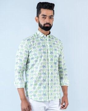 printed shirt with patch pocket