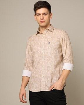 printed shirt with patch pocket