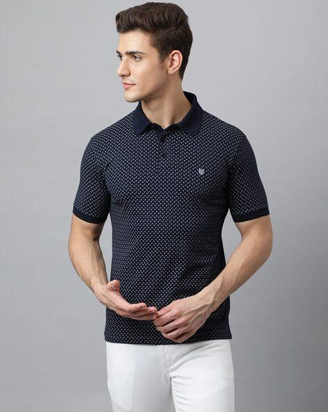 printed short-sleeve polo t-shirt