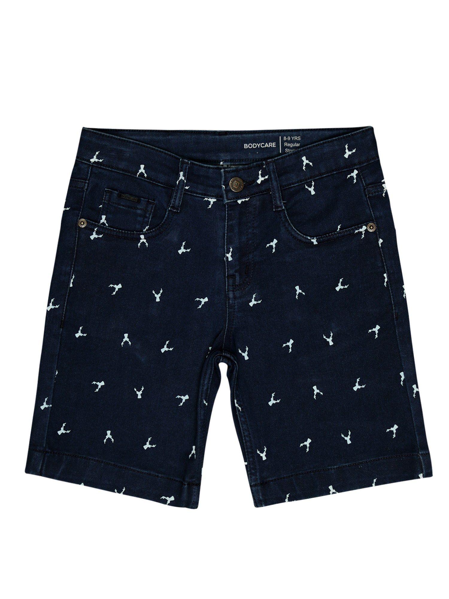 printed shorts-navy blue