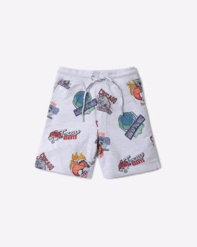 printed shorts with drawstring waist