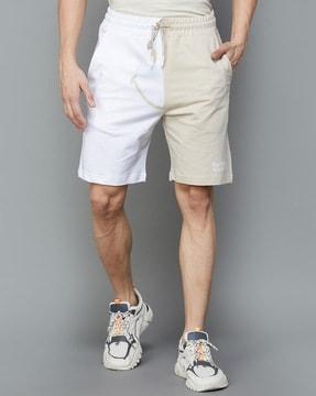 printed shorts with elasticated drawstring waist