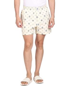 printed shorts with elasticated waist