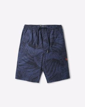 printed shorts with elasticated waist