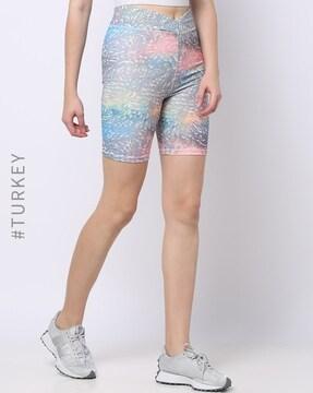 printed shorts with elasticated waist