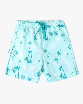 printed shorts with elasticated waist
