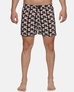 printed shorts with elasticated waist