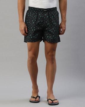 printed shorts with elasticated waist