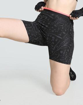 printed shorts with elasticated waist