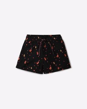 printed shorts with tie-up