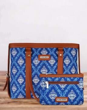 printed shoulder bag with pouch