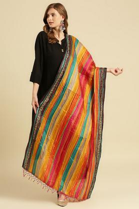 printed silk blend womens festive wear dupatta - multi