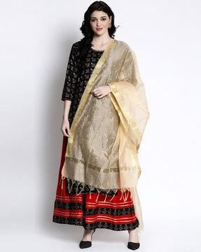 printed silk dupatta