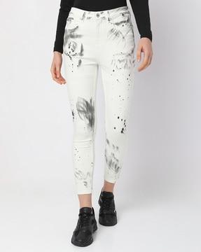 printed skinny fit jeans