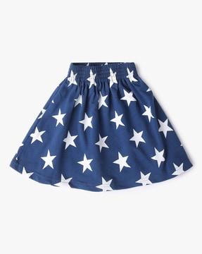 printed skirt with elasticated waist