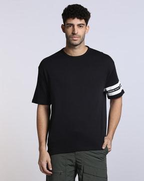 printed sleeve stripe crew-neck t-shirt