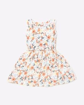 printed sleeveless a-line dress