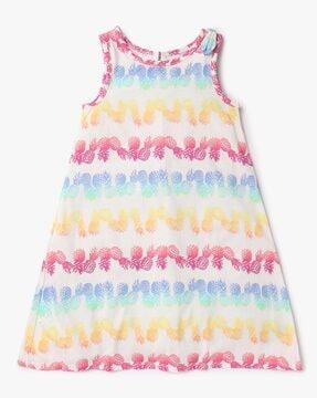 printed sleeveless a-line dress