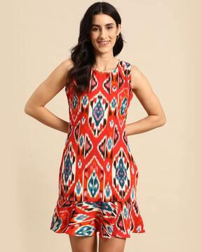 printed sleeveless dress