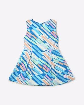 printed sleeveless fit & flare dress