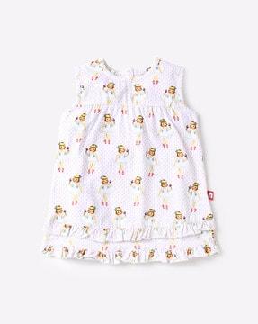 printed sleeveless tiered dress with bloomers