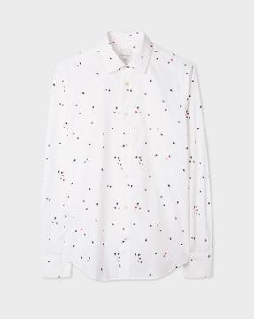 printed slim fit cotton shirt