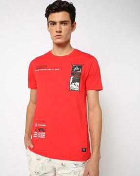 printed slim fit crew-neck t-shirt