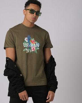 printed slim fit crew-neck t-shirt