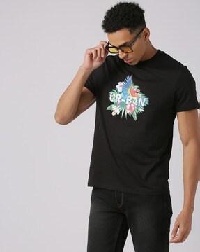 printed slim fit crew-neck t-shirt