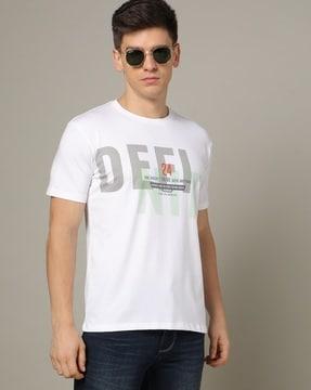 printed slim fit crew-neck t-shirt