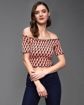 printed slim fit crop top