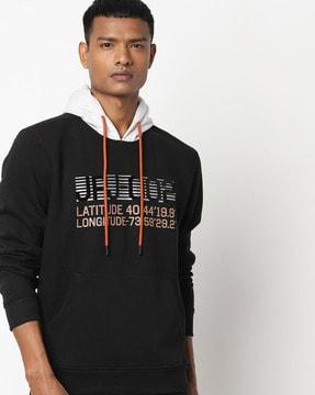 printed slim fit hoodie