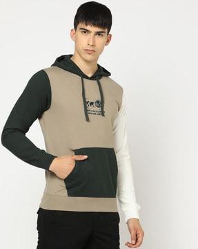 printed slim fit hoodie