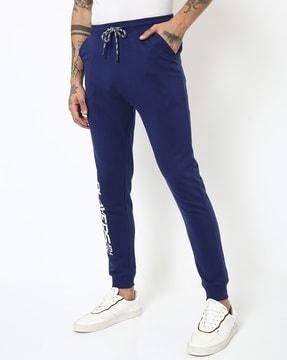 printed slim fit joggers with insert pockets