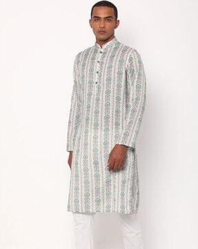 printed slim fit kurta