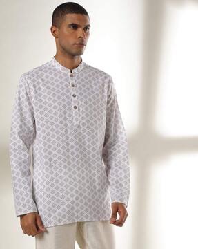 printed slim fit kurta