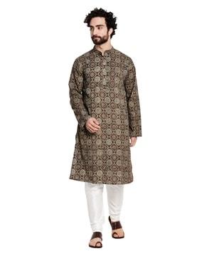 printed slim fit long kurta