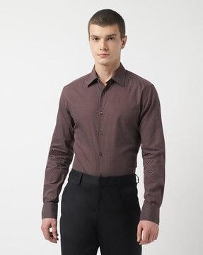 printed slim fit organic cotton shirt