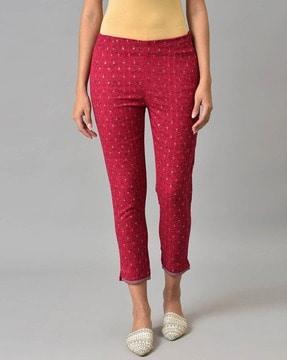 printed slim fit pants