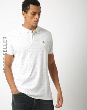 printed slim fit polo t-shirt